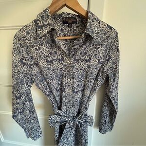 Brooks Brothers Liberty of London Blue Floral Shirt Dress
